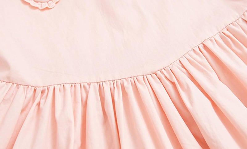 Mud Kingdom Girls Stripe Dress Lace Short Sleeve Summer School Dresses - Image 4